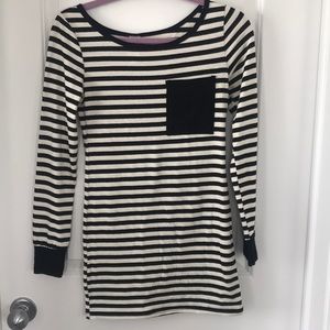 Black and white striped top